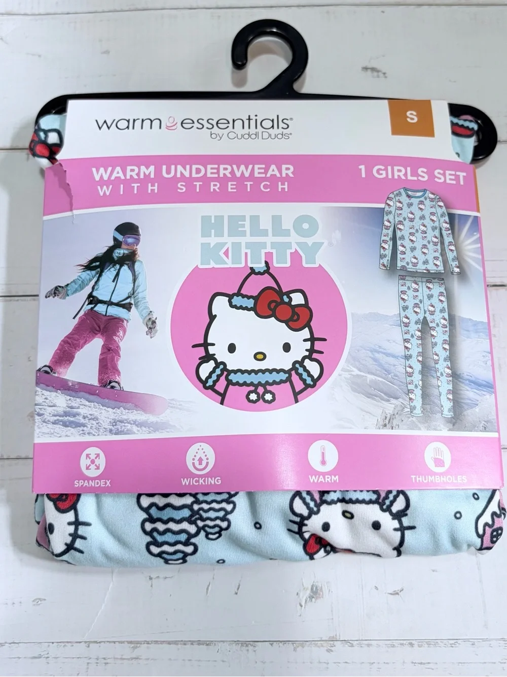 Warm Essentials by Cuddl Duds Hello Kitty Thermal Set Size S NWT